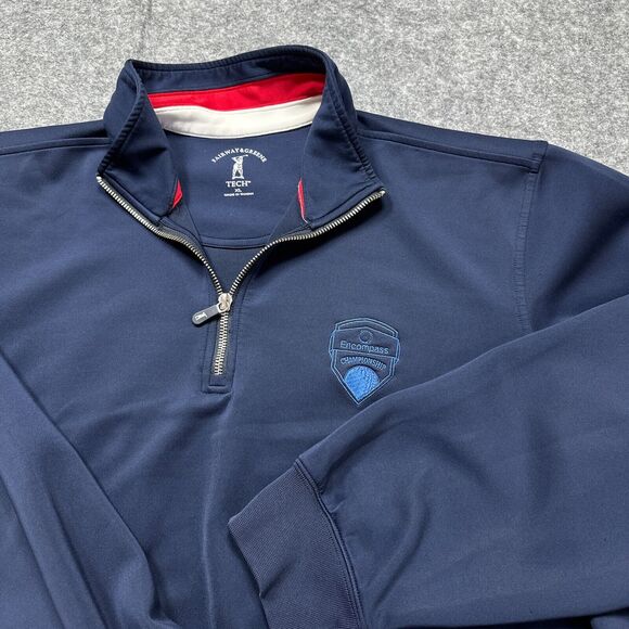 Fairway & Greene Mens‎ 1/4 Zip Pullover XL Blue Golf Sweatshirt Jacket Outdoors - Picture 1 of 10